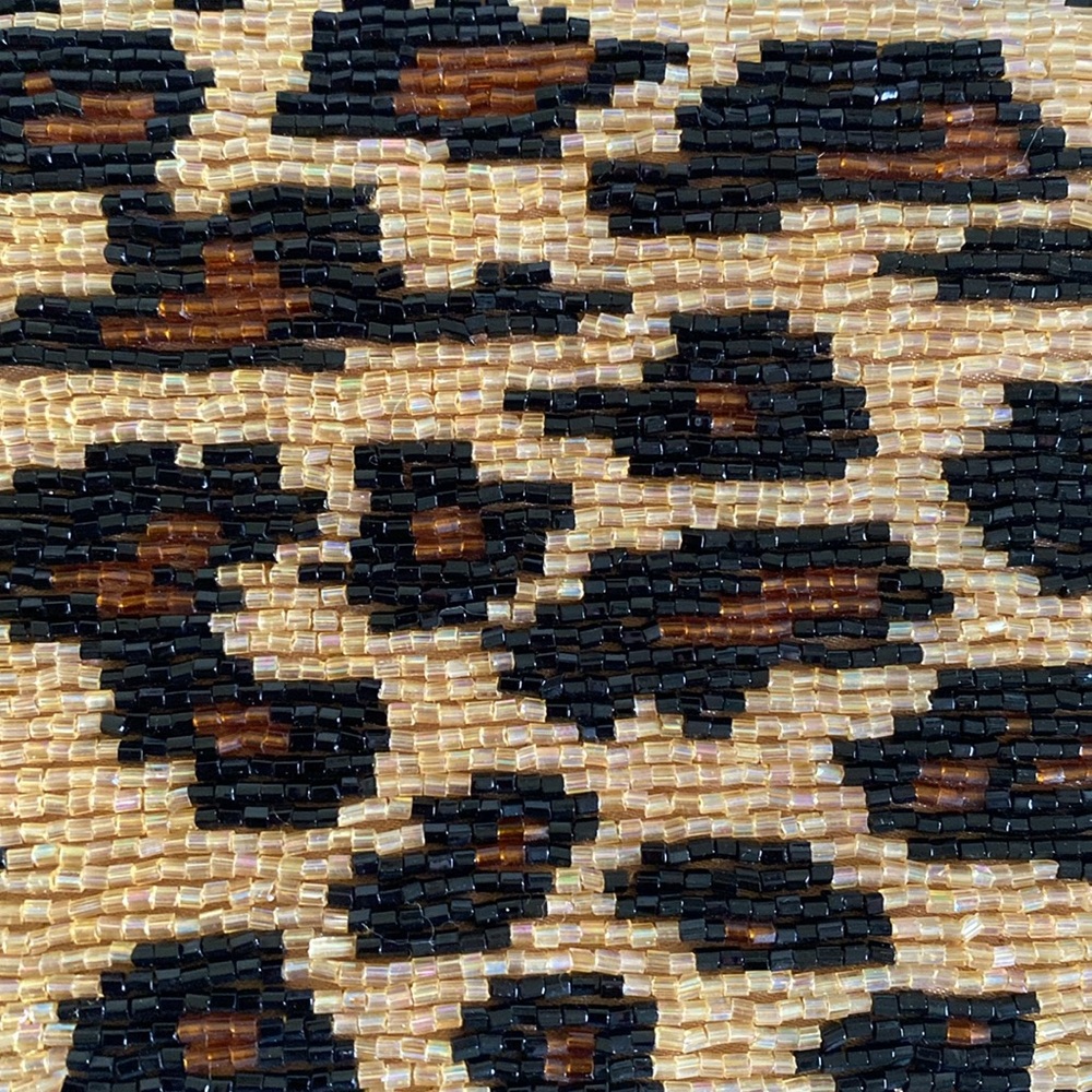 Neiman Marcus beaded leopard print clutch - Picture 2 of 6